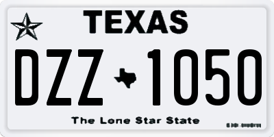 TX license plate DZZ1050