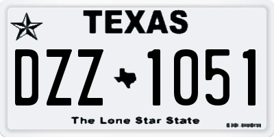 TX license plate DZZ1051