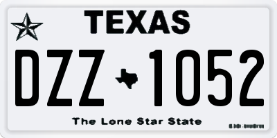 TX license plate DZZ1052