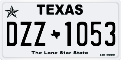 TX license plate DZZ1053