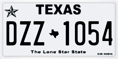 TX license plate DZZ1054