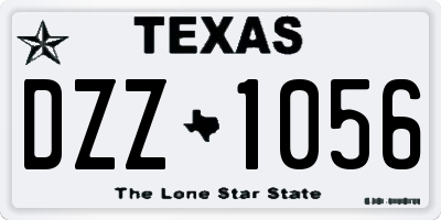 TX license plate DZZ1056