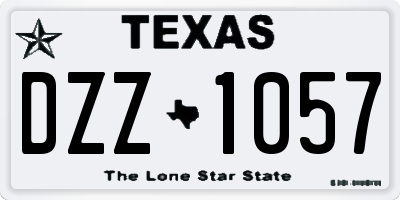 TX license plate DZZ1057