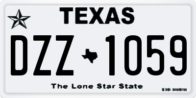 TX license plate DZZ1059