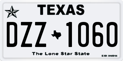 TX license plate DZZ1060