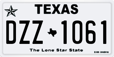 TX license plate DZZ1061