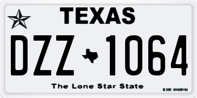 TX license plate DZZ1064