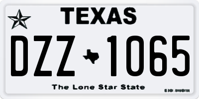 TX license plate DZZ1065