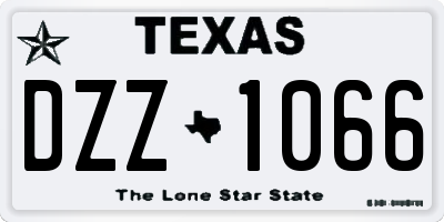 TX license plate DZZ1066