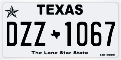 TX license plate DZZ1067