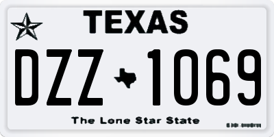 TX license plate DZZ1069