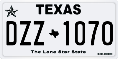 TX license plate DZZ1070