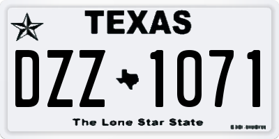 TX license plate DZZ1071