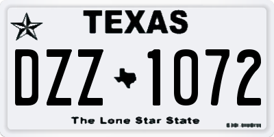 TX license plate DZZ1072