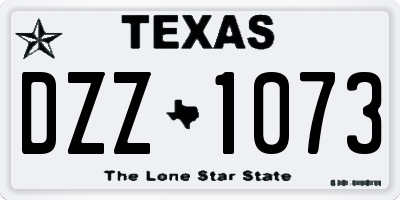 TX license plate DZZ1073