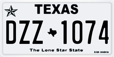 TX license plate DZZ1074