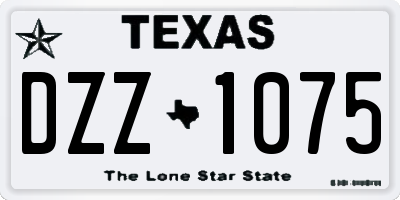 TX license plate DZZ1075