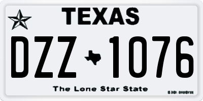 TX license plate DZZ1076