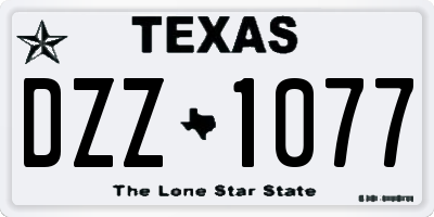 TX license plate DZZ1077