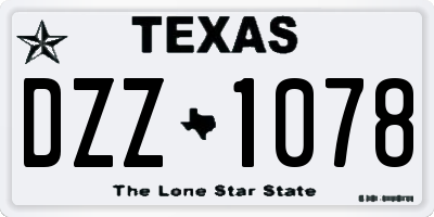 TX license plate DZZ1078