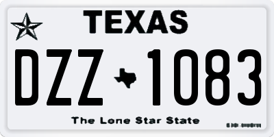 TX license plate DZZ1083