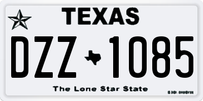 TX license plate DZZ1085