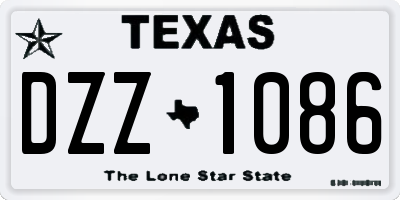 TX license plate DZZ1086