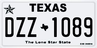 TX license plate DZZ1089