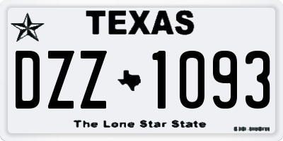 TX license plate DZZ1093