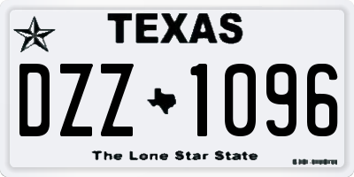 TX license plate DZZ1096