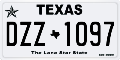 TX license plate DZZ1097