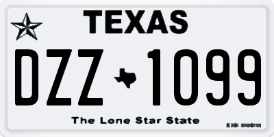 TX license plate DZZ1099