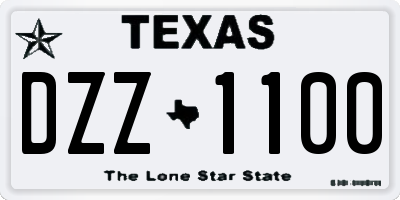 TX license plate DZZ1100