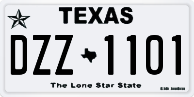 TX license plate DZZ1101