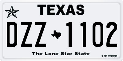 TX license plate DZZ1102