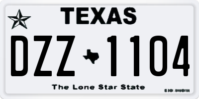 TX license plate DZZ1104