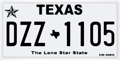 TX license plate DZZ1105