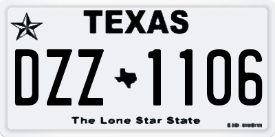 TX license plate DZZ1106