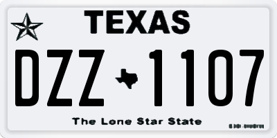 TX license plate DZZ1107