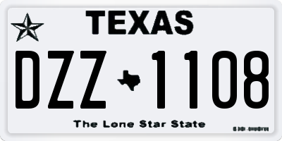 TX license plate DZZ1108