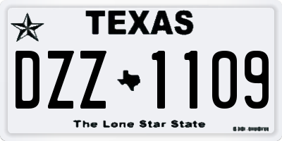 TX license plate DZZ1109