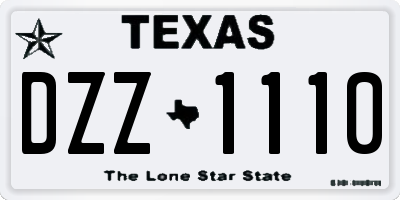 TX license plate DZZ1110