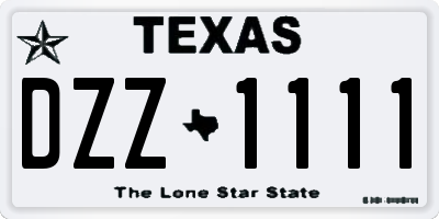 TX license plate DZZ1111