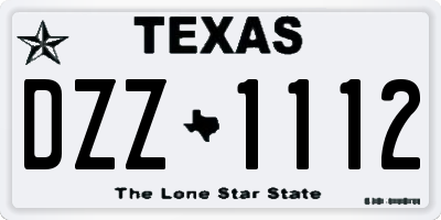 TX license plate DZZ1112