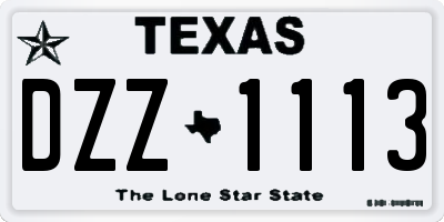 TX license plate DZZ1113