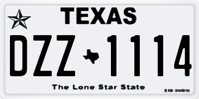 TX license plate DZZ1114