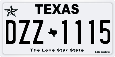 TX license plate DZZ1115