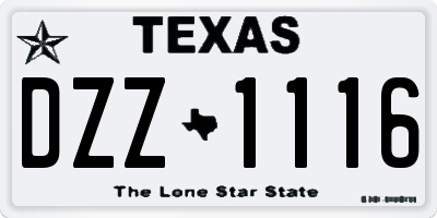 TX license plate DZZ1116