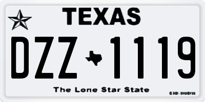 TX license plate DZZ1119