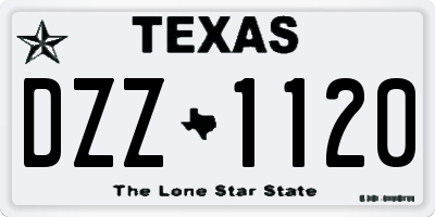 TX license plate DZZ1120